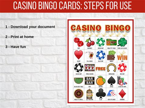 Casino Bingo Casino Game Casino Party Activity Casino - Etsy