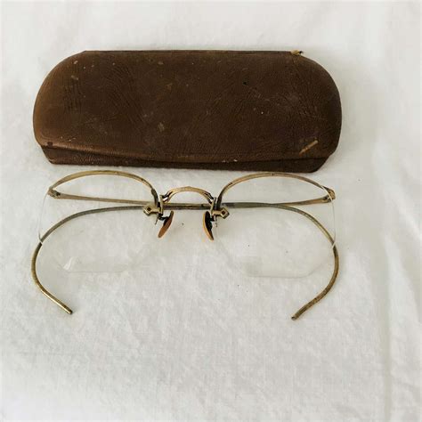 Antique eyeglasses gold wire rim 10-12K gold filled rims collectible ...