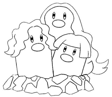 Alolan Dugtrio - Coloring Pages