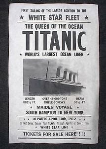 (254L) VINTAGE REPRINT ADVERT TITANIC SHIP TICKETS FOR SALE 1912 ...