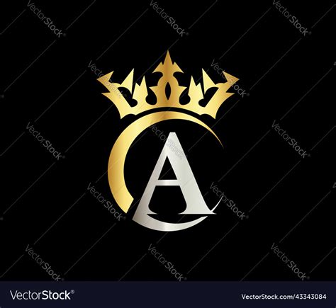 A letter crown luxury kingdom logo Royalty Free Vector Image