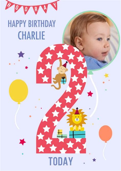 Apollo Paperlink 2nd Birthday Cute Kids Two Illustrations Card | Moonpig