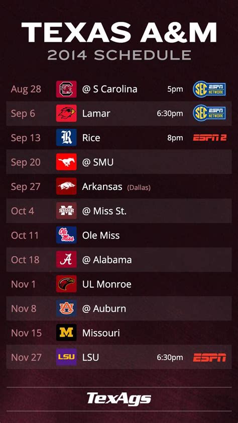 🔥 [50+] Texas A&M Football Schedule Wallpapers | WallpaperSafari