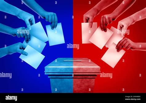 Divided voters with two American political groups and United States ...