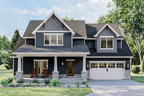 Plan 62878DJ: New American Craftsman Home Plan with Attractive Front ...