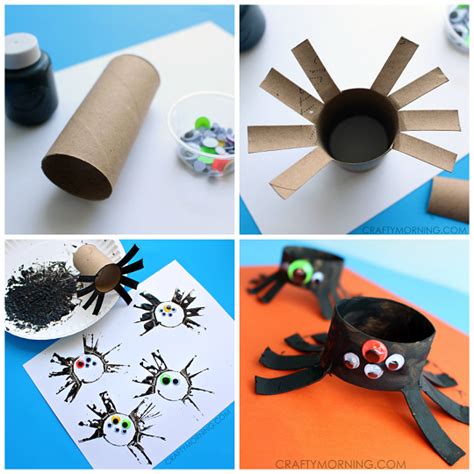 Two Toilet Paper Roll Spider Crafts for Kids - Crafty Morning