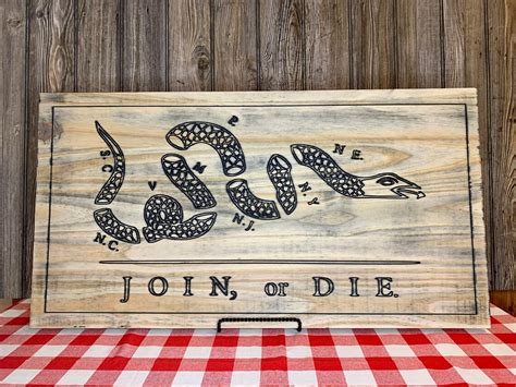 Join or Die Wooden Flag - Etsy