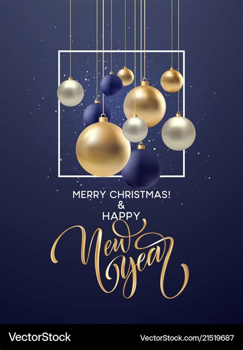 Christmas and new year greeting card design Vector Image