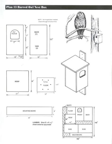 Owl House Plans | Bird house plans, Bluebird house plans, Duck house plans