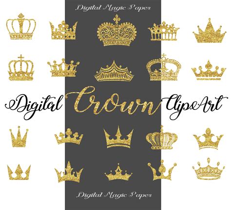 20 coronas de oro clipart CROWN DESCARGAR Digital Clipart - Etsy México