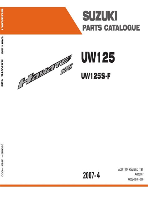 Suzuki Hayate 125 UW125 Parts List | PDF