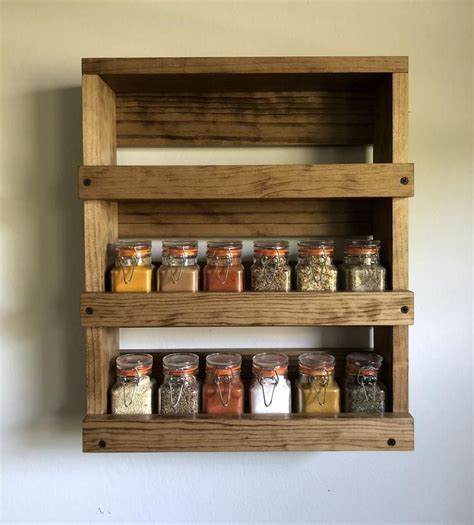 Wall Mounted Spice Rack Gift Item For Her Kitchen Spice | Etsy ...