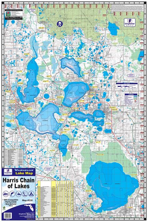 Harris Chain of Lakes Waterproof Map #330 – Kingfisher Maps, Inc.