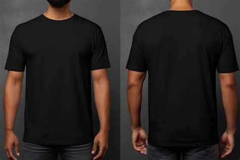 Front and Back View of a Black T-Shirt Graphic by Illustrately ...