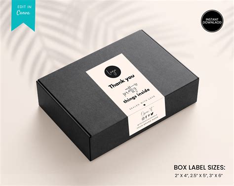 Printable Box Label Template Custom Packaging Labels Order - Etsy