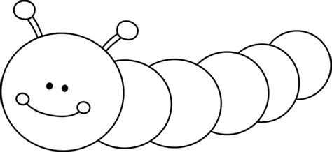 Black and White Caterpillar Clip Art - Black and White Caterpillar Image