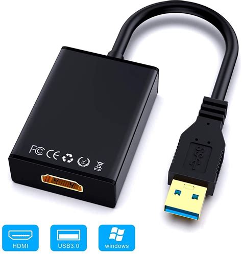 USB to HDMI Adapter, USB 3.0/2.0 to HDMI 1080P Video Graphics Cable ...