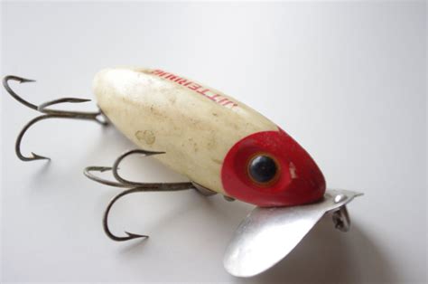 Vintage Arbogast Jitterbug Fishing Lure - Red and White 1942 | Fishing ...