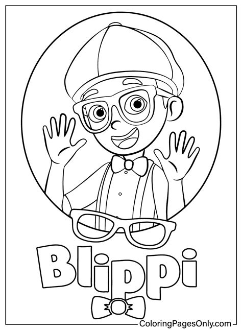 Blippi Coloring Sheet for Kids - Free Printable Coloring Pages