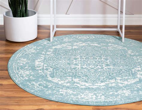 Aqua 100cm x 100cm Arlington Round Rug | AU Rugs