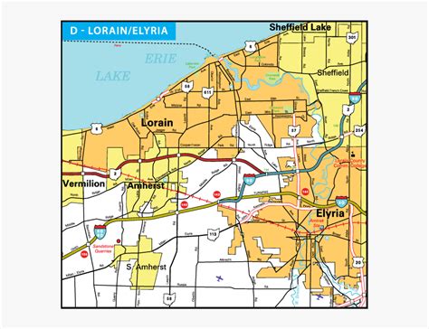 Lorain Elyria Road Map Of Lorain County Ohio HD Png Download Kindpng ...