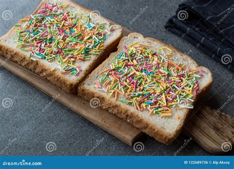 Austrian Fairy Bread with Sprinkles and Butter Stock Photo - Image of ...