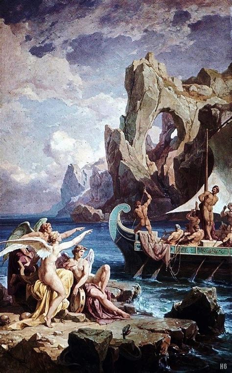 The Odyssey - Odysseus escapes the lure of the Sirens. 1859-83 ...