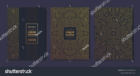 Set Vector Art Deco Golden Covers Stock Vector (Royalty Free ...