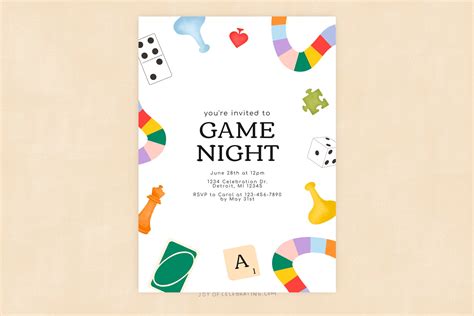 Game Night Fun Game Night Invitation, Board Game Card Game, Girls Night ...