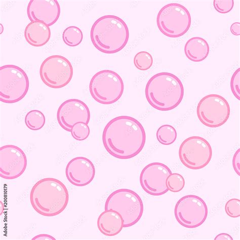 Seamless pattern with pink bubbles, naive and simple background, pink ...