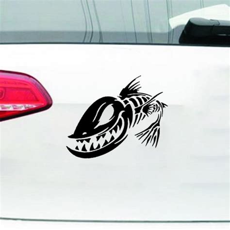 Buy Car Body Stickers Shark Skeleton Motorcycle Decors Fish Bone Auto ...