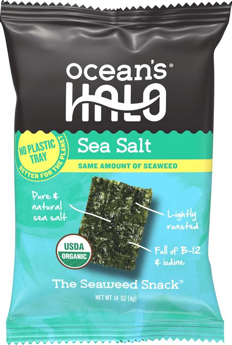 Ocean's Halo Trayless Seaweed Snacks (Sea Salt) 1 case of 20 Units ...