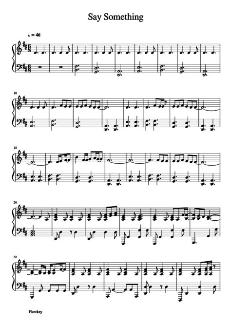 Say Something Sheet music for Piano (Solo) | Musescore.com