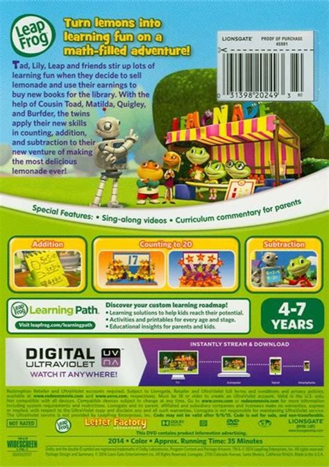 Leapfrog Letter Factory Adventures Counting On Lemonade Dvd - LETTER HJW