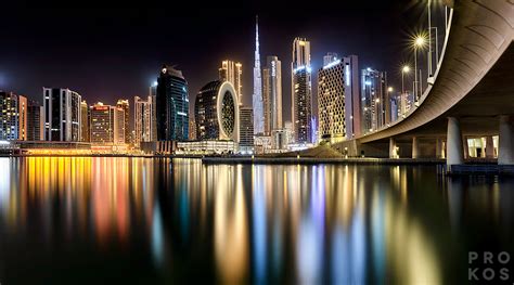 Burj Khalifa and Dubai Cityscape at Night - HD Fine Art Photo - PROKOS