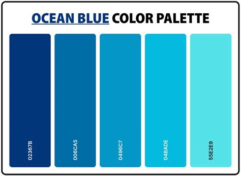 Blue Ocean Color Palette | Blue colour palette, Ocean color palette ...