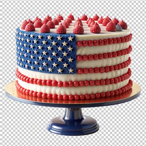 Premium PSD | 4th july flag cake transparent background