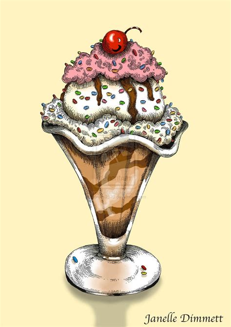 how to draw a realistic ice cream sundae - vannuysjailinmatesearch