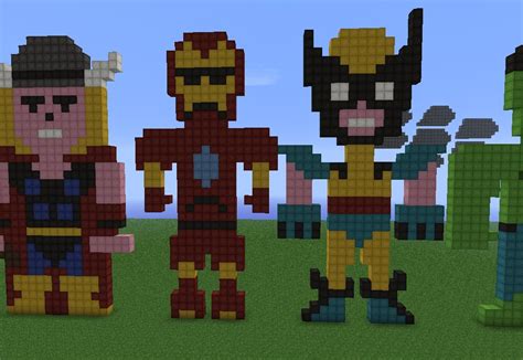 Marvel superhero Pixel art Minecraft Map