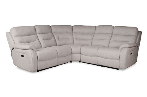 Presley Grey Fabric Electric Recliner Corner Sofa - Michael Murphy Home ...