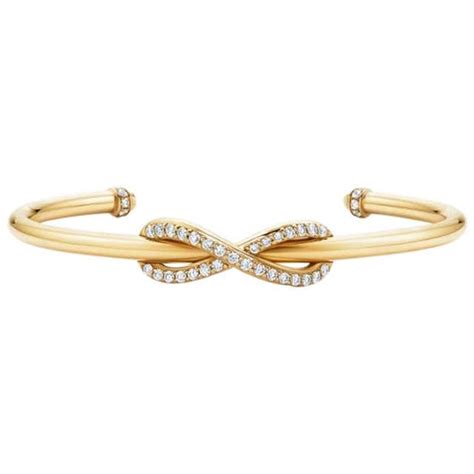 Tiffany and Co. Infinity Yellow Gold Diamond Cuff Medium Size For Sale ...