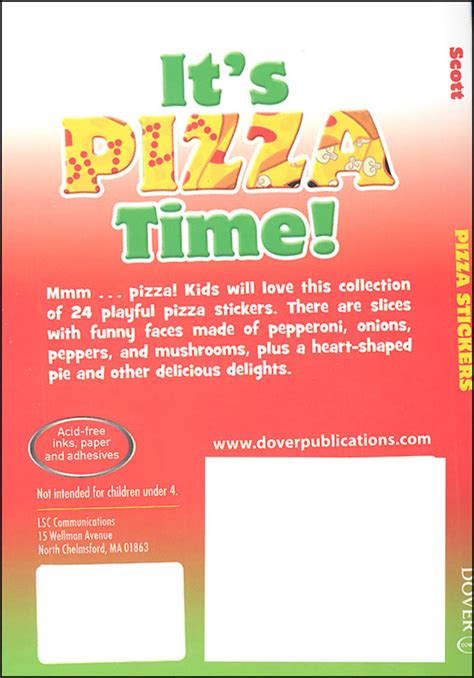 Pizza Stickers | Dover Publications | 9780486846156