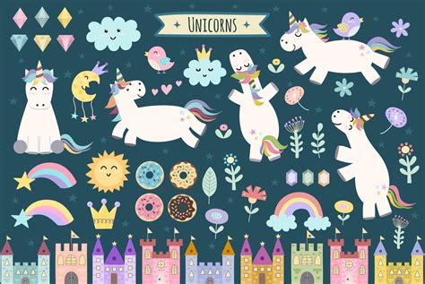 Believe in Unicorns Collection on Yellow Images Creative Store