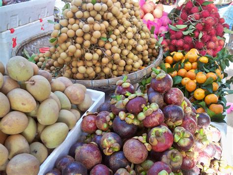 Asian fruits at outdoor market | Fruit, Khmer food, Food