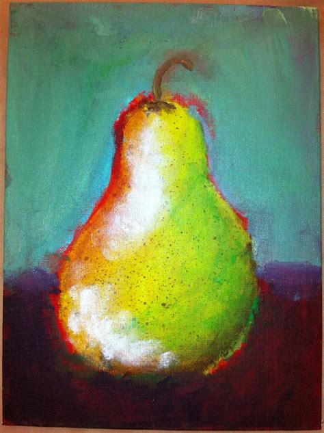 Angela Anderson Art Blog: Pear Acrylic Paintings - Kids Art Class