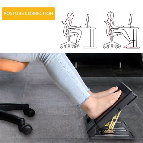 Adjustable Footrest with Removable Soft Foot Rest Pad Max-Load 120Lbs ...