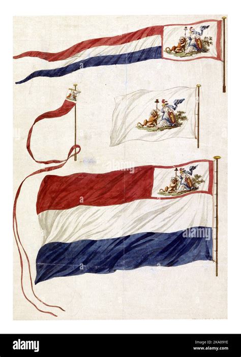 Flags of the Navy of the Batavian Republic, 1796, Hendrik Roosing, 1796 ...