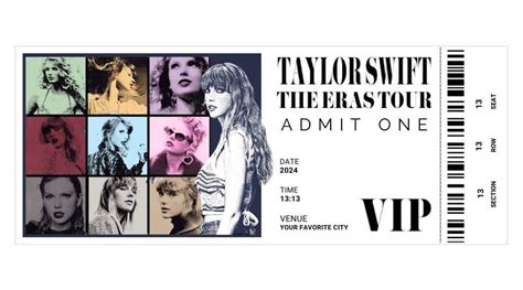 Memorabilia Taylor Swift The Eras Tour Movie Film Tickets Printable