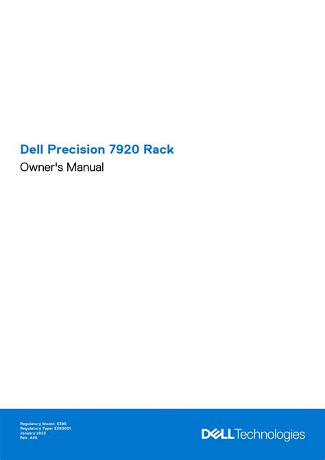 DELL PRECISION 7920 RACK OWNER'S MANUAL Pdf Download | ManualsLib