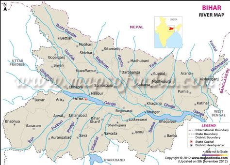 River Map of Bihar - Explore the Rivers of India